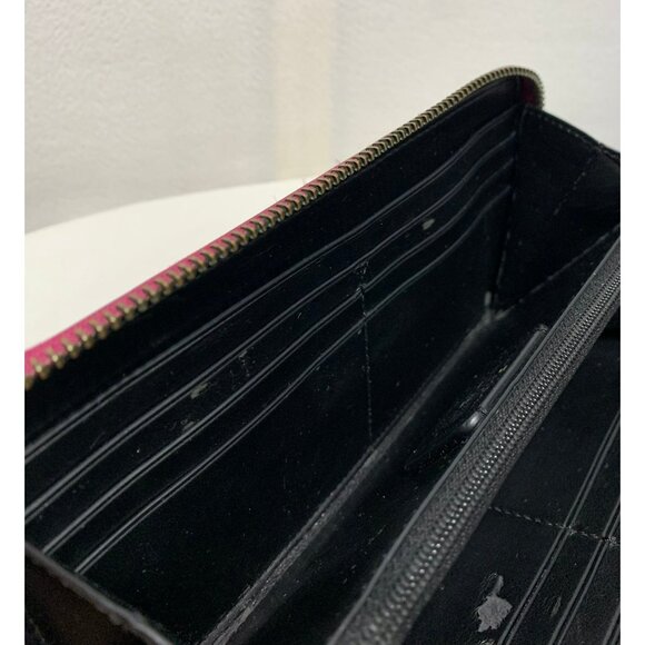 Coach Pac Man Accordion Zip Wallet Shadow/Blinky Ghost F55736 Fuschia - Picture 8 of 12